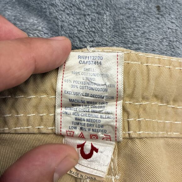 True Religion Cargo Shorts Men’s 42 Beige Baggy Street Wear Earth World Tour Y2K - Picture 4 of 10